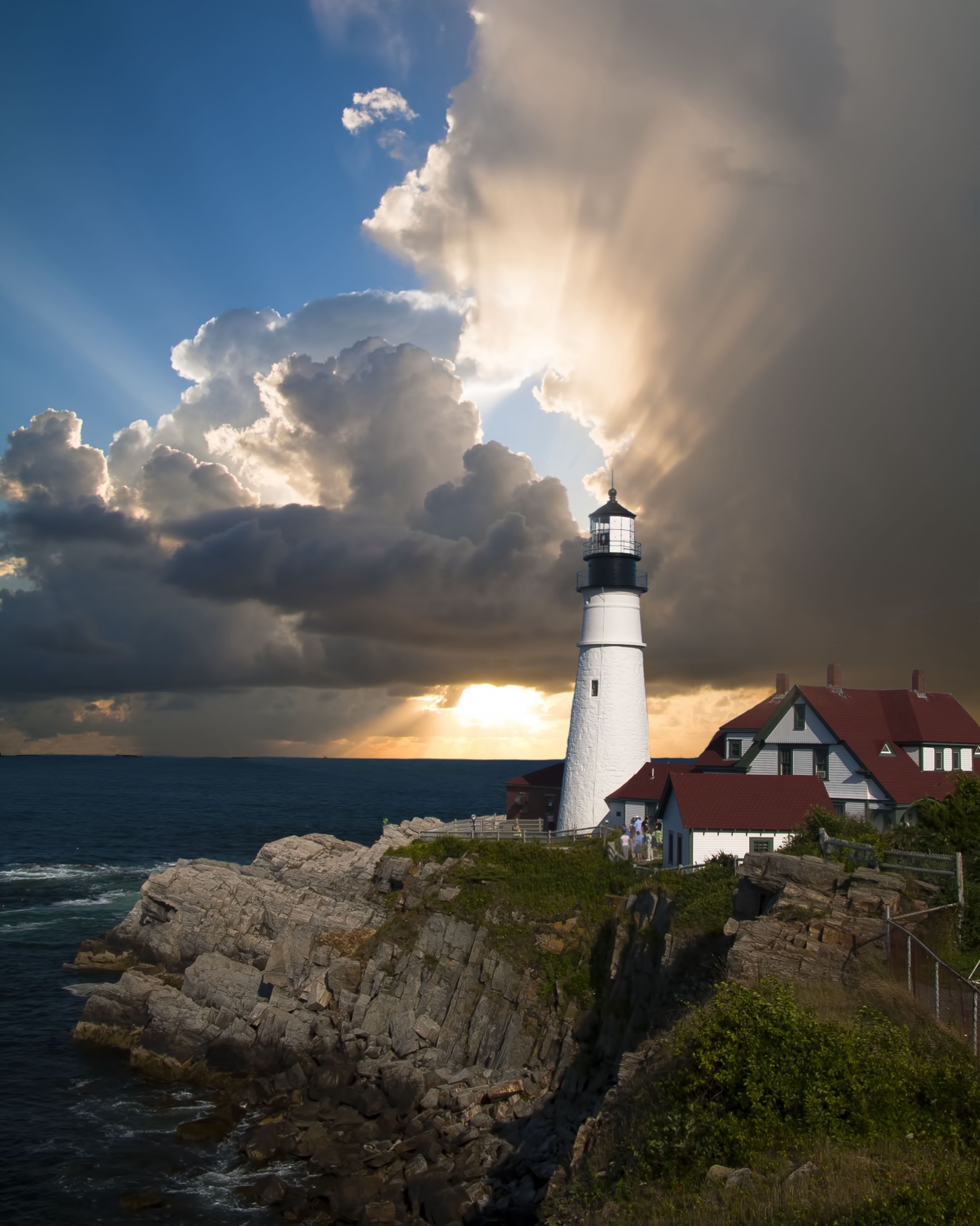 Portland Head Light at sunset on the Maine coast
